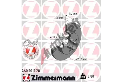 ZIMMERMANN Brzdov� kotou� COAT Z - 257 mm ZIM 460.1011.20, 460.1011.20