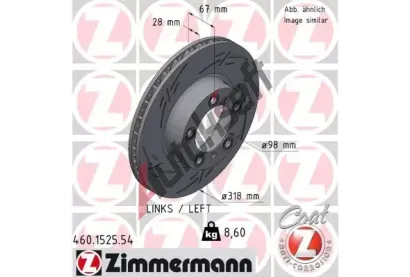 ZIMMERMANN Brzdový kotouč BLACK Z - 318 mm ZIM 460.1525.54, 460.1525.54 ZIMMERMANN Brzdový kotouč BLACK Z - 318 mm ZIM 460.1525.54, 460.1525.54