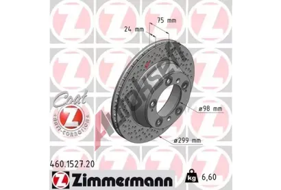 ZIMMERMANN Brzdov kotou drkovan COAT Z - 299 mm ZIM 460.1527.20, 460.1527.20