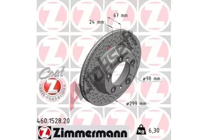 ZIMMERMANN Brzdov kotou drkovan COAT Z - 299 mm ZIM 460.1528.20, 460.1528.20