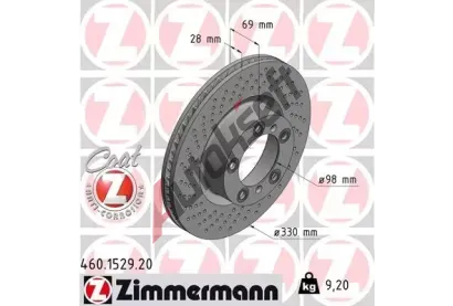 ZIMMERMANN Brzdov kotou COAT Z - 330 mm ZIM 460.1529.20, 460.1529.20