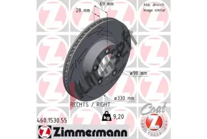 ZIMMERMANN Brzdov kotou BLACK Z - 330 mm ZIM 460.1530.55, 460.1530.55