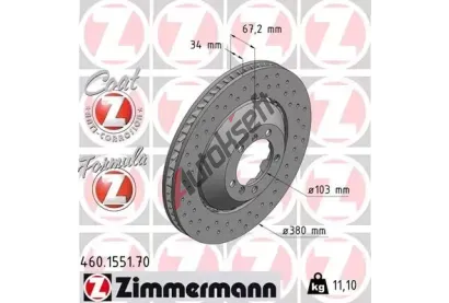 ZIMMERMANN Brzdov� kotou� FORMULA Z COAT Z - 380 mm ZIM 460.1551.70, 460.1551.70