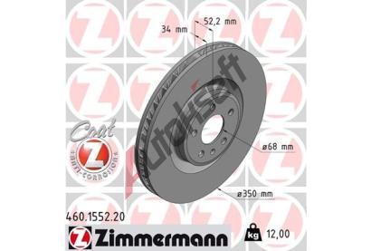 ZIMMERMANN Brzdov kotou COAT Z - 350 mm ZIM 460.1552.20, 460.1552.20