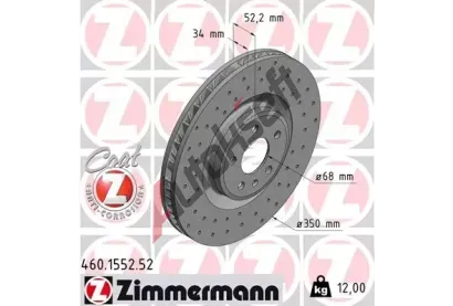 ZIMMERMANN Brzdov kotou SPORT COAT Z - 350 mm ZIM 460.1553.52, 460.1553.52