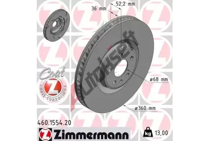 ZIMMERMANN Brzdov kotou COAT Z - 360 mm ZIM 460.1554.20, 460.1554.20