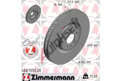ZIMMERMANN Brzdov kotou COAT Z - 360 mm ZIM 460.1555.20, 460.1555.20