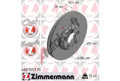 ZIMMERMANN Brzdový kotouč FORMULA Z COAT Z - 380 mm ZIM 460.1557.75, 460.1557.75  ZIMMERMANN Brzdový kotouč FORMULA Z COAT Z - 380 mm ZIM 460.1557.75, 460.1557.75