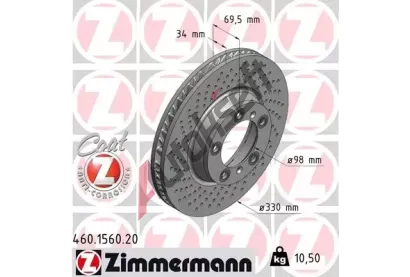 ZIMMERMANN Brzdov kotou drkovan COAT Z - 330 mm ZIM 460.1560.20, 460.1560.20