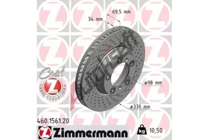 ZIMMERMANN Brzdov kotou drkovan COAT Z - 330 mm ZIM 460.1561.20, 460.1561.20