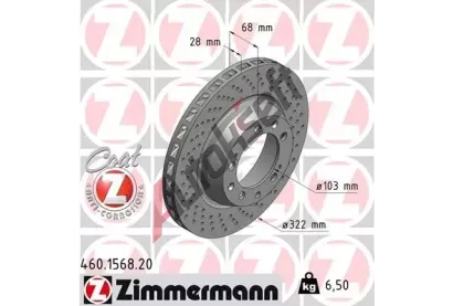 ZIMMERMANN Brzdov kotou drkovan COAT Z - 298 mm ZIM 460.1568.20, 460.1568.20