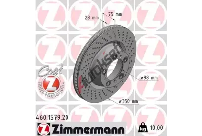 ZIMMERMANN Brzdový kotouč COAT Z - 350 mm ZIM 460.1579.20, 460.1579.20 ZIMMERMANN Brzdový kotouč COAT Z - 350 mm ZIM 460.1579.20, 460.1579.20