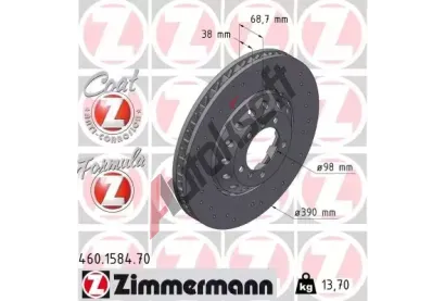ZIMMERMANN Brzdov kotou FORMULA Z COAT Z - 390 mm ZIM 460.1584.70, 460.1584.70