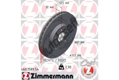 ZIMMERMANN Brzdový kotouč BLACK Z - 315 mm ZIM 460.1589.54, 460.1589.54 ZIMMERMANN Brzdový kotouč BLACK Z - 315 mm ZIM 460.1589.54, 460.1589.54