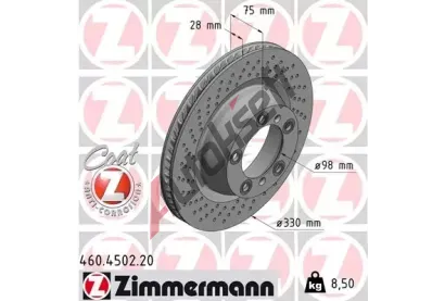 ZIMMERMANN Brzdový kotouč COAT Z - 330 mm ZIM 460.4502.20, 460.4502.20  ZIMMERMANN Brzdový kotouč COAT Z - 330 mm ZIM 460.4502.20, 460.4502.20