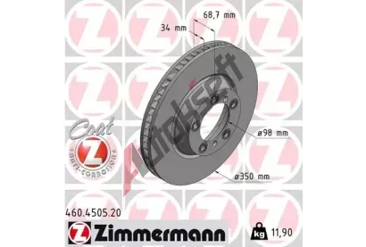 ZIMMERMANN Brzdov kotou COAT Z - 350 mm ZIM 460.4505.20, 460.4505.20