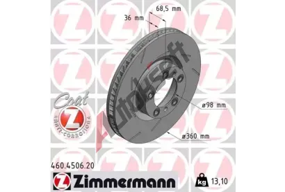 ZIMMERMANN Brzdov kotou COAT Z - 360 mm ZIM 460.4506.20, 460.4506.20