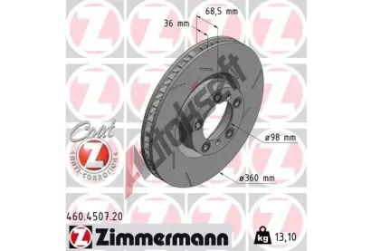 ZIMMERMANN Brzdov kotou COAT Z - 360 mm ZIM 460.4507.20, 460.4507.20