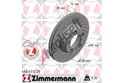 ZIMMERMANN Brzdov kotou COAT Z - 330 mm ZIM 460.4512.20, 460.4512.20