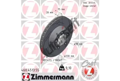 ZIMMERMANN Brzdový kotouč BLACK Z - 330 mm ZIM 460.4513.55, 460.4513.55 ZIMMERMANN Brzdový kotouč BLACK Z - 330 mm ZIM 460.4513.55, 460.4513.55