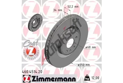 ZIMMERMANN Brzdov kotou COAT Z - 350 mm ZIM 460.4514.20, 460.4514.20