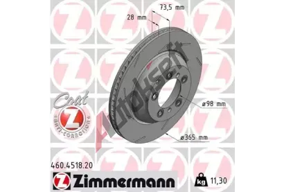 ZIMMERMANN Brzdov kotou COAT Z - 365 mm ZIM 460.4518.20, 460.4518.20
