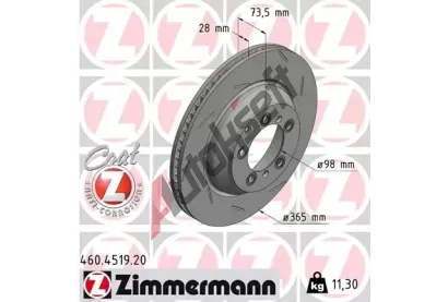 ZIMMERMANN Brzdov kotou COAT Z - 365 mm ZIM 460.4519.20, 460.4519.20