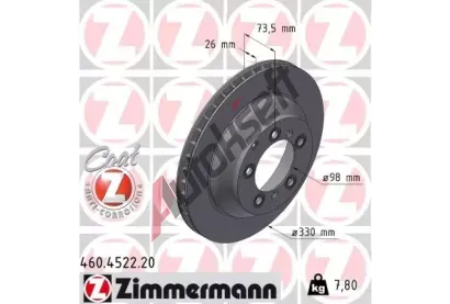 ZIMMERMANN Brzdov kotou COAT Z - 330 mm ZIM 460.4522.20, 460.4522.20