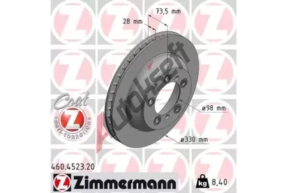 ZIMMERMANN Brzdov kotou COAT Z - 330 mm ZIM 460.4523.20, 460.4523.20