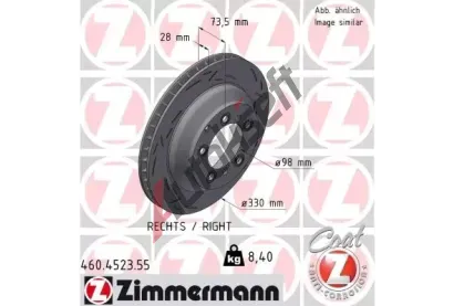 ZIMMERMANN Brzdov kotou BLACK Z 330 mm ZIM 460.4523.55, 460.4523.55