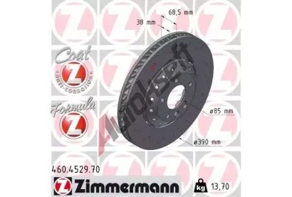 ZIMMERMANN Brzdový kotouč FORMULA F COAT Z - 390 mm ZIM 460.4529.70, 460.4529.70  ZIMMERMANN Brzdový kotouč FORMULA F COAT Z - 390 mm ZIM 460.4529.70, 460.4529.70