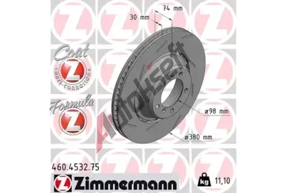 ZIMMERMANN Brzdov kotou FORMULA Z COAT Z - 380 mm ZIM 460.4532.75, 460.4532.75
