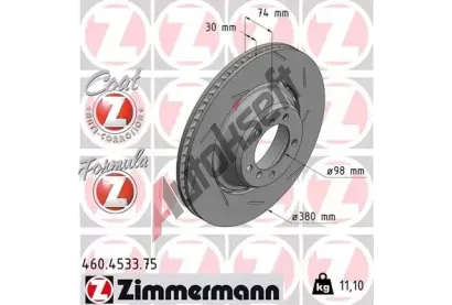 ZIMMERMANN Brzdov kotou FORMULA Z COAT Z - 380 mm ZIM 460.4533.75, 460.4533.75