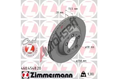 ZIMMERMANN Brzdov kotou COAT Z - 358 mm ZIM 460.4548.20, 460.4548.20