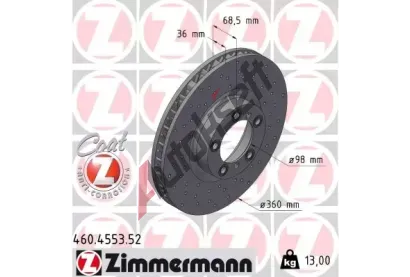 ZIMMERMANN Brzdový kotouč SPORT Z - 360 mm ZIM 460.4553.52, 460.4553.52 ZIMMERMANN Brzdový kotouč SPORT Z - 360 mm ZIM 460.4553.52, 460.4553.52