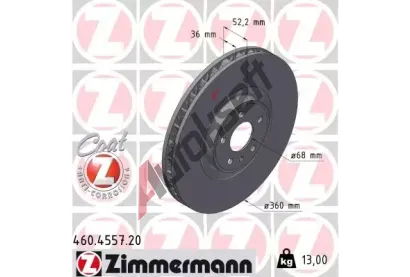 ZIMMERMANN Brzdový kotouč COAT Z - 360 mm ZIM 460.4557.20, 460.4557.20  ZIMMERMANN Brzdový kotouč COAT Z - 360 mm ZIM 460.4557.20, 460.4557.20