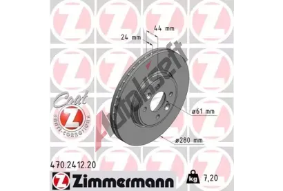 ZIMMERMANN Brzdov kotou - 280 mm ZIM 470.2412.20, 470.2412.20