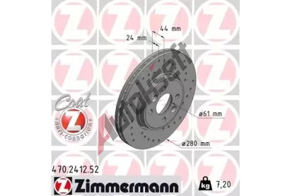 ZIMMERMANN Brzdov kotou drkovan SPORT COAT Z - 280 mm ZIM 470.2412.52, 470.2412.52