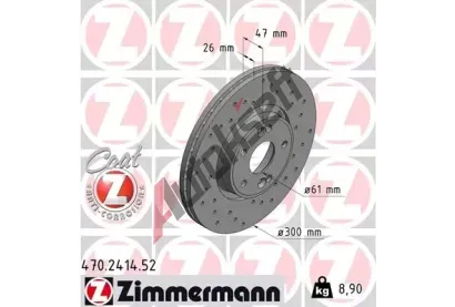 ZIMMERMANN Brzdov kotou drkovan SPORT COAT Z - 300 mm ZIM 470.2414.52, 470.2414.52