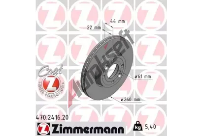 ZIMMERMANN Brzdov kotou COAT Z - 260 mm ZIM 470.2416.20, 470.2416.20