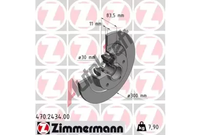ZIMMERMANN Brzdový kotouč s ložiskem - 300 mm ZIM 470.2434.00, 470.2434.00  ZIMMERMANN Brzdový kotouč s ložiskem - 300 mm ZIM 470.2434.00, 470.2434.00