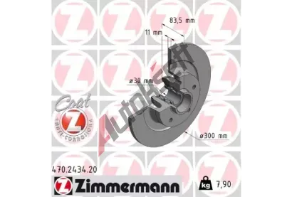 ZIMMERMANN Brzdový kotouč COAT Z - 300 mm ZIM 470.2434.20, 470.2434.20  ZIMMERMANN Brzdový kotouč COAT Z - 300 mm ZIM 470.2434.20, 470.2434.20