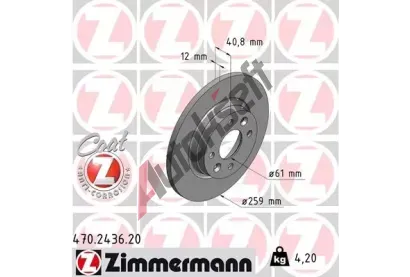 ZIMMERMANN Brzdov kotou COAT Z - 259 mm ZIM 470.2436.20, 470.2436.20