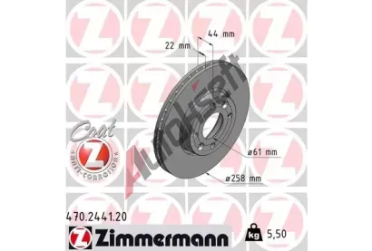 ZIMMERMANN Brzdov kotou COAT Z - 258 mm ZIM 470.2441.20, 470.2441.20