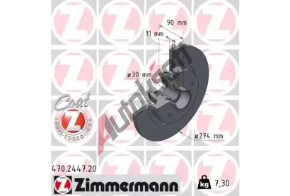 ZIMMERMANN Brzdový kotouč COAT Z - 274 mm ZIM 470.2447.20, 470.2447.20 ZIMMERMANN Brzdový kotouč COAT Z - 274 mm ZIM 470.2447.20, 470.2447.20