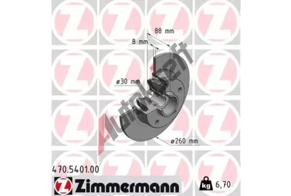 ZIMMERMANN Brzdový kotouč s ložiskem - 260 mm ZIM 470.5401.00, 470.5401.00 ZIMMERMANN Brzdový kotouč s ložiskem - 260 mm ZIM 470.5401.00, 470.5401.00