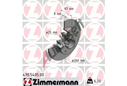 ZIMMERMANN Brzdov kotou s loiskem - 260 mm ZIM 470.5405.00, 470.5405.00