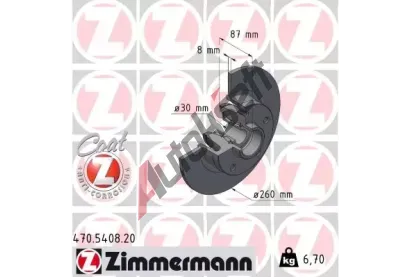 ZIMMERMANN Brzdový kotouč COAT Z - 260 mm ZIM 470.5408.20, 470.5408.20 ZIMMERMANN Brzdový kotouč COAT Z - 260 mm ZIM 470.5408.20, 470.5408.20