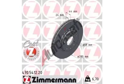 ZIMMERMANN Brzdov kotou COAT Z - 280 mm ZIM 470.5412.20, 470.5412.20