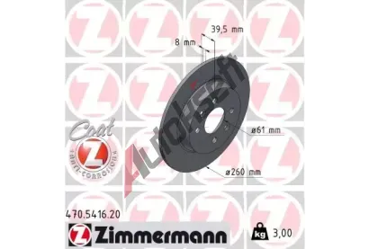 ZIMMERMANN Brzdový kotouč COAT Z - 260 mm ZIM 470.5416.20, 470.5416.20 ZIMMERMANN Brzdový kotouč COAT Z - 260 mm ZIM 470.5416.20, 470.5416.20